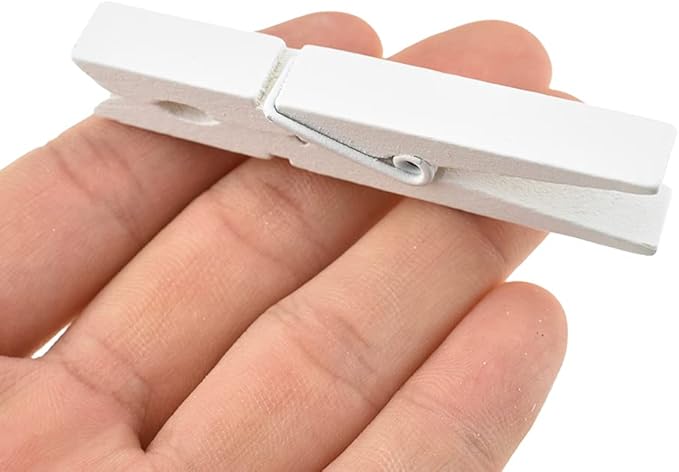 HAHIYO White Wooden Clothes Pins Clothespins Wide Do NOT Fall Apart 2.87 inches by HAHIYO