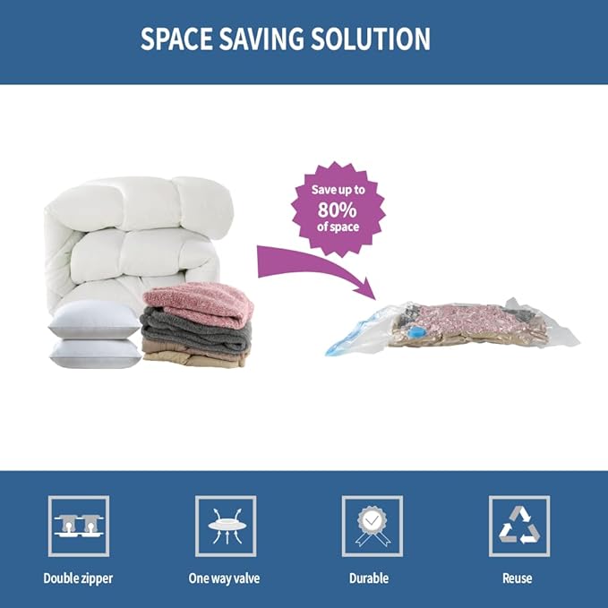7 Pack Jumbo Space Saver Vacuum Storage Bags - Image 3