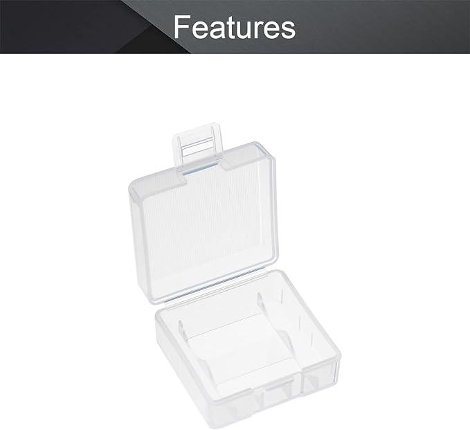 Fielect 2 x 18350 Battery Storage Case Holder Organizer Box Transparent - Image 3