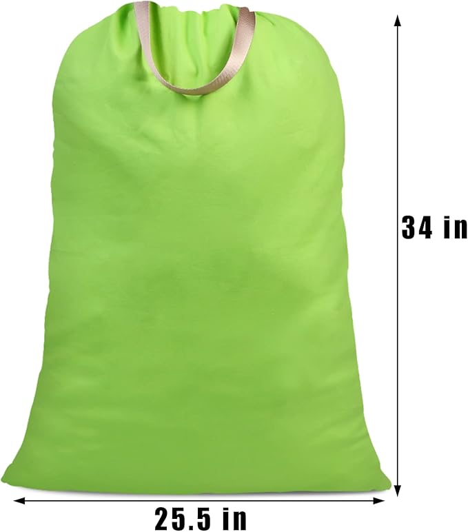 Cotton Canvas Laundry Bag with Handles & Drawstring Straps, Heavy Duty Extra - Image 4