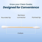 Clean Skin Club Clean Swabs | 500CT | One Pointed Tip | Biodegradable + Organic - Image 2