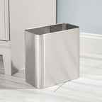 mDesign Small Metal 2.4 Gallon/9 Liter Trash Can Wastebasket Garbage Bin - Image 2