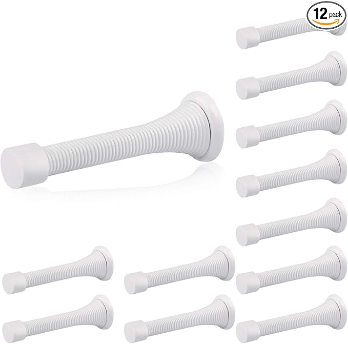 HOMOTEK 12 Pack Spring Door Stops, 3-1/8” Heavy Duty Door Stop by HOMOTEK