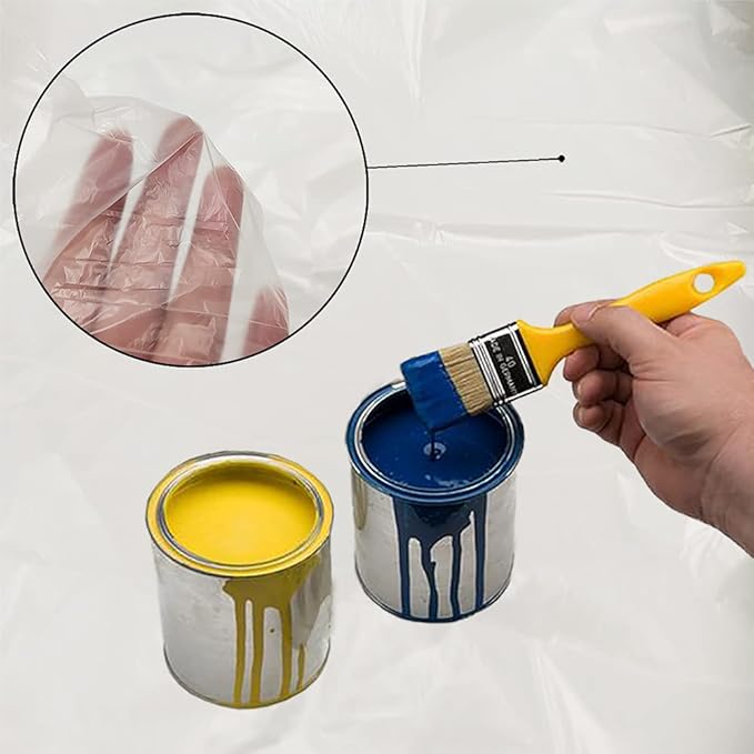 30 Pieces Plastic Drop Sheets for Painting, Waterproof and Dust-Proof Clear - Image 4