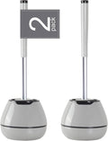 BOOMJOY Toilet Brush and Holder Set 2 Pack, Silicone Toilet Bowl Cleaner Brush by BOOMJOY