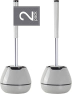 BOOMJOY Toilet Brush and Holder Set 2 Pack, Silicone Toilet Bowl Cleaner Brush by BOOMJOY