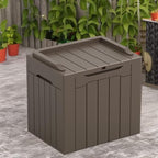 Greesum 31 Gallon Resin Deck Box All Weather Outdoor Storage Boxes for Patio Furniture Set,Outdoor Toys,Garden Tools,Brown - Image 5