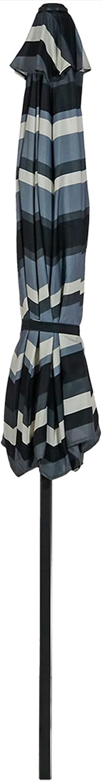 Sunnydaze Outdoor Patio Umbrella - Polyester Table Market Umbrella with Push-Button Tilt and Crank - 8 Sturdy Ribs - Catalina Beach Stripe - 9ft - Image 9
