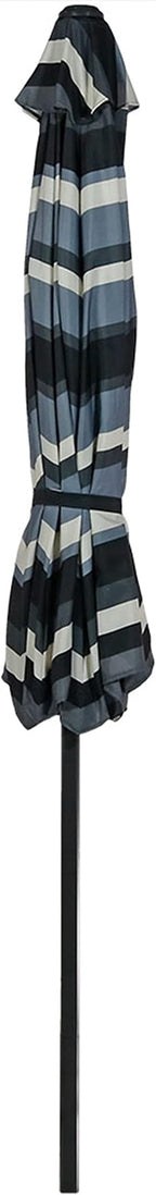 Sunnydaze Outdoor Patio Umbrella - Polyester Table Market Umbrella with Push-Button Tilt and Crank - 8 Sturdy Ribs - Catalina Beach Stripe - 9ft - Image 9