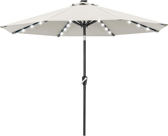 ABCCANOPY 10FT Durable Solar Led Patio Umbrellas with 32LED Lights (Light Beige) by ABCCANOPY