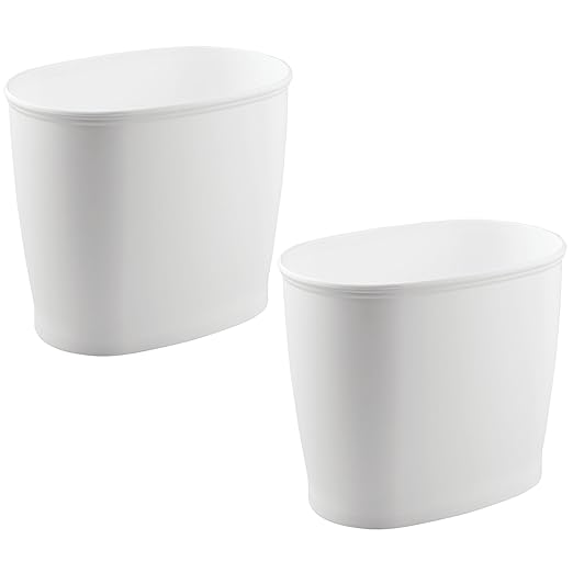 iDesign Slim Plastic Bathroom Trash Can, Small Garbage Bin by iDesign