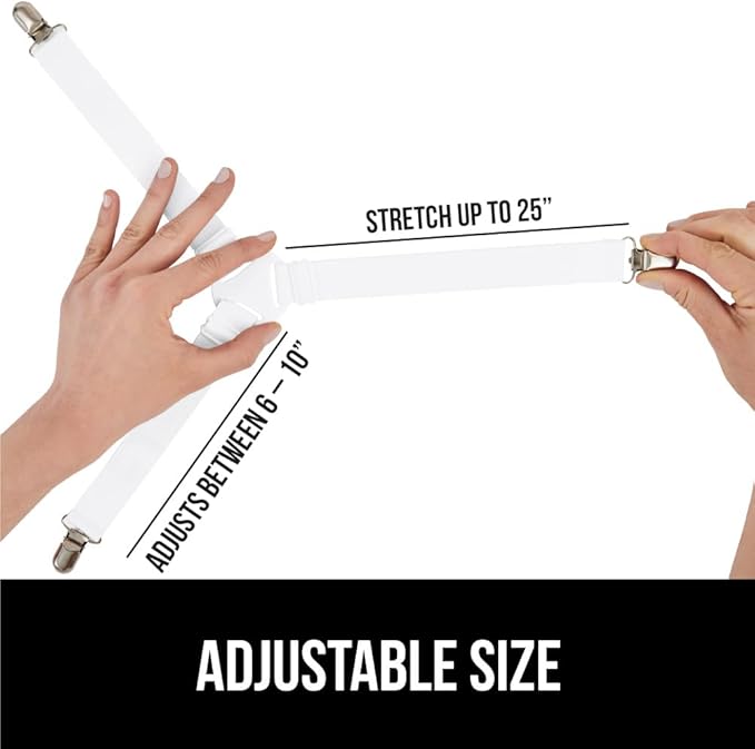 GORILLA GRIP Patent Pending Bed Sheet Holders, Adjustable Elastic Fasteners - Image 2