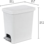 Sterilite 2.7 Gallon Rectangular StepOn Wastebasket - Image 2