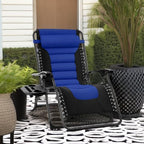 Best Choice Products Oversized Padded Zero Gravity Chair, Folding Outdoor Patio Recliner, XL Anti Gravity Lounger for Backyard w/Headrest, Cup Holder, Side Tray, Polyester Mesh - Blue - Image 5