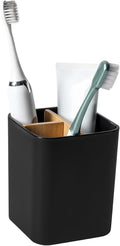 Bamboo Toothbrush Holder for Bathrooms, 3 Slots Toothbrush and Toothpaste by Heagoale