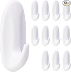 12 Pack Medium Utility Hooks, Holds up to 2.5 lb, Damage Free Hanging Hooks by Qjaiune