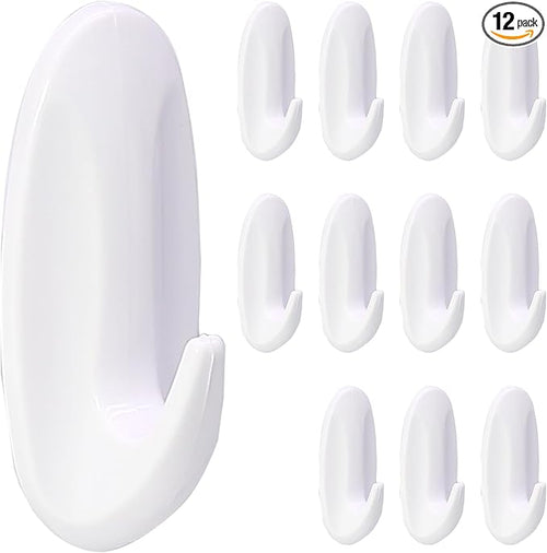 12 Pack Medium Utility Hooks, Holds up to 2.5 lb, Damage Free Hanging Hooks by Qjaiune