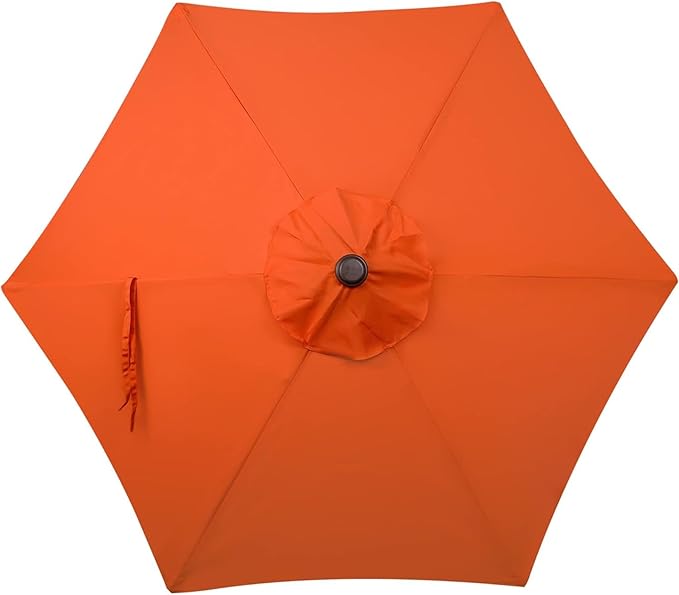 Blissun 7.5 ft Patio Umbrella, Yard Umbrella, Outdoor Market Umbrella with Push Button Tilt Crank, Orange - Image 4