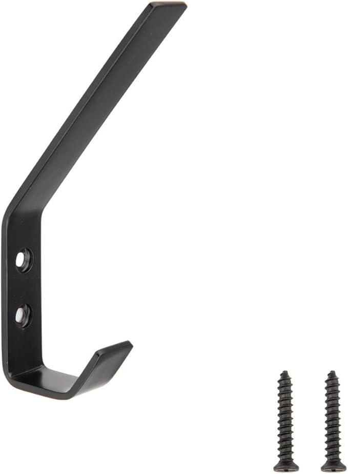 Amazon Basics Wall Mounted Metal Coat Hooks Flat by AmazonBasics