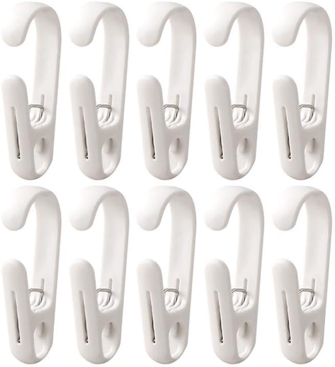10Pcs Laundry Hooks with Clips Hanger Closet Organizer Clamps Hanging Socks by DEFRKO