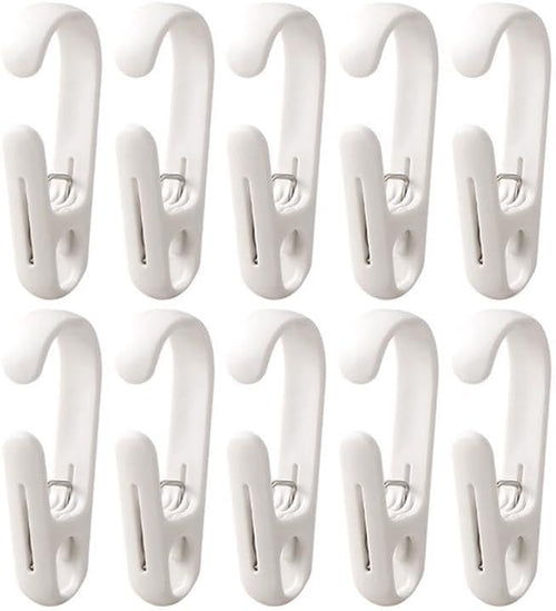 10Pcs Laundry Hooks with Clips Hanger Closet Organizer Clamps Hanging Socks by DEFRKO
