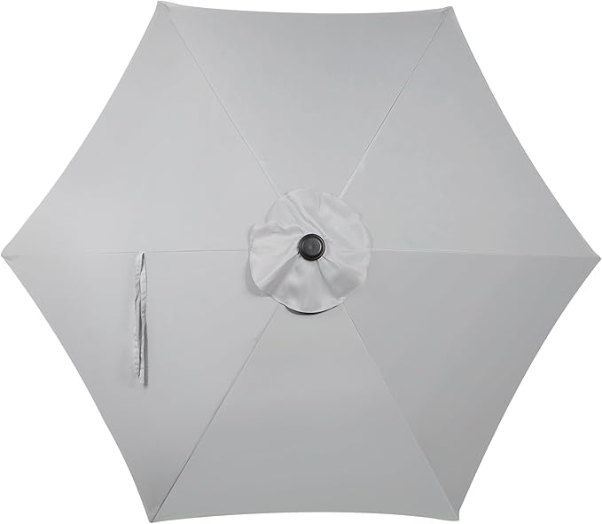 Blissun 7.5 ft Patio Umbrella, Yard Umbrella, Outdoor Market Umbrella with Push Button Tilt Crank, Grey - Image 4