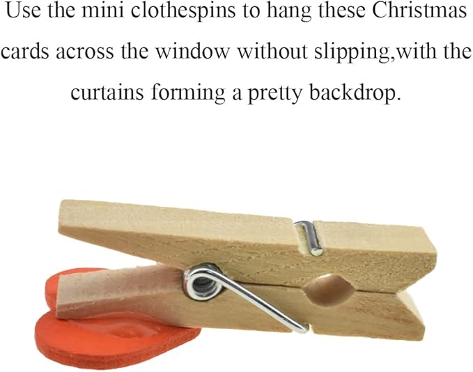 HAHIYO Heart Painted Mini Wooden Clothespin Clip Photo Paper Holders 1.38inch - Image 4