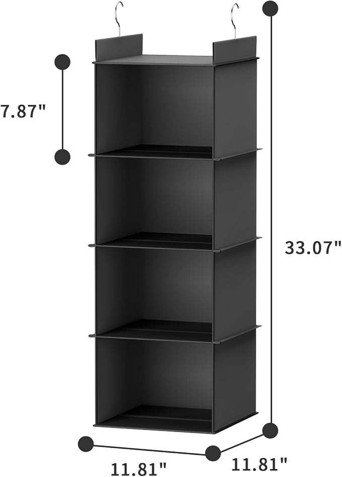 YOUDENOVA Hanging Closet Organizer, 4-Shelf Closet Hanging Shelves - Image 3