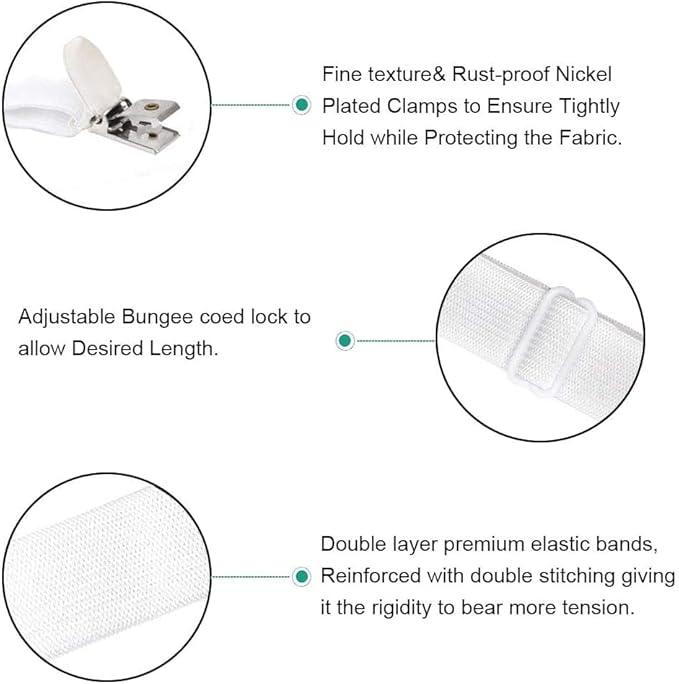 4Pcs Adjustable Bed Sheet Straps Clips, Elastic Mattress Sheet Fasteners Holder - Image 2
