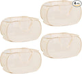 4Pcs Beige Canvas Laundry Hamper, Foldable Pop-up Mesh Basket, Large Capacity by LATERONON