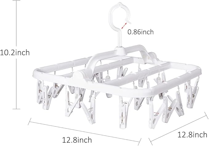 Foldable Plastic Hangers with 26 Drying Clips, Underwear Hanger with Clips - Image 3