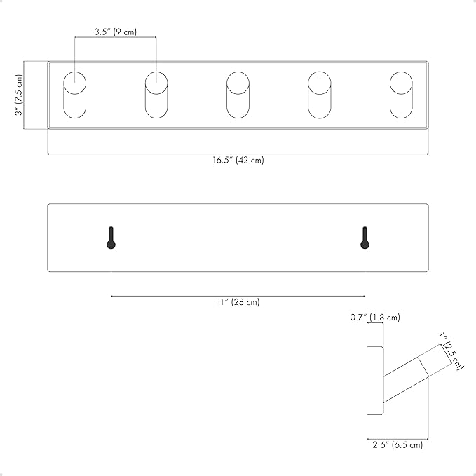 LARHN Wall Mounted Coat Rack, 16.5" - Image 8