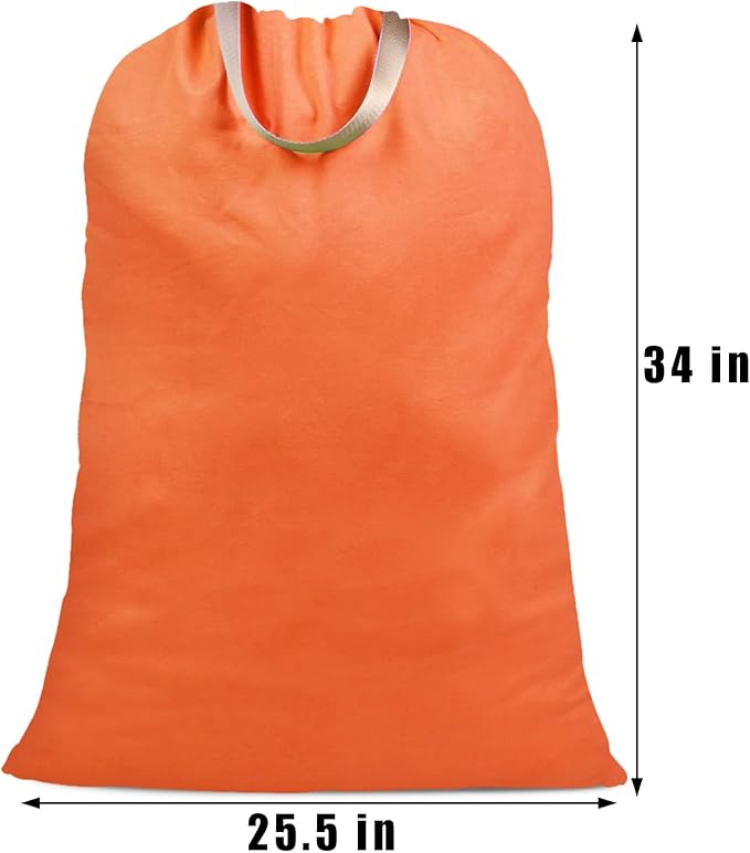 Cotton Canvas Laundry Bag with Handles & Drawstring Straps, Heavy Duty Extra - Image 4
