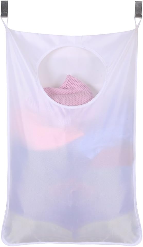 Oxford Fabric Space Saving Door-Hanging Laundry Hamper Bag + 2 Stainless Steel by Dearjana