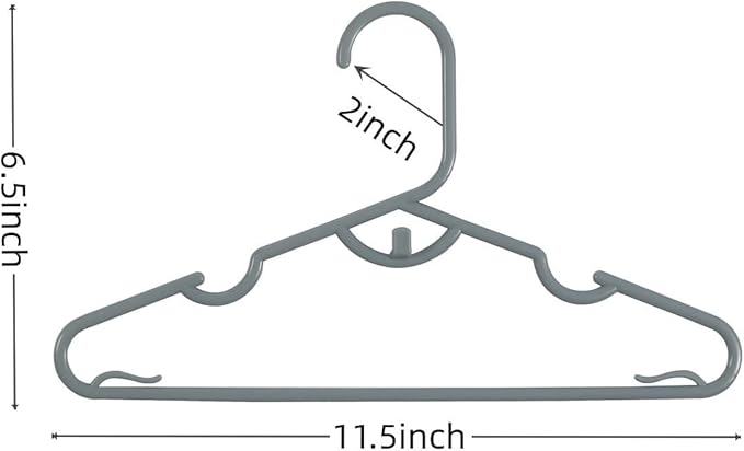 60pcs Grey Baby Nursery Closet Hangers, Non-Slip Laundry Infant Pant Hanger - Image 3