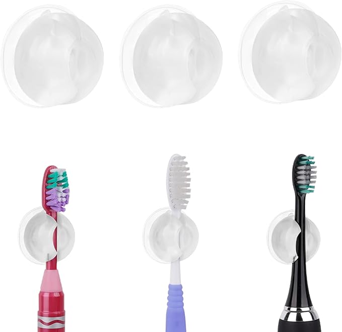 6 PCS Suction Cup Toothbrush Holder by LUEXBOX