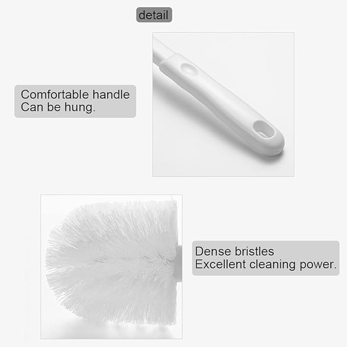 Baffect Curved Toilet Brush Plastic Long Antislip Grip Handle Toilet Cleaning - Image 7