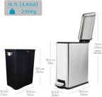 16.7L/ 4.4 Gallon Rectangular Slim Kitchen Trash Can - Image 3