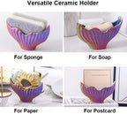 Sponge Holder for Kitchen Sink, Ceramic Dish Sponge Holder - Image 8