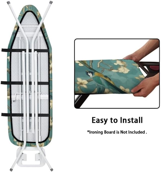 Almond Blossom Sparrow Steam Ironing Board Replacement Cover Retro Watercolor - Image 5