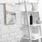 Marble Hand Towels Highly Absorbent White and Gold Marbling Bathroom Kitchen - Image 5