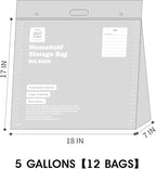 12 X-Large Plastic Storage Bags, 5 Gallons, Zero BPA, Double Zipper Seal - Image 2