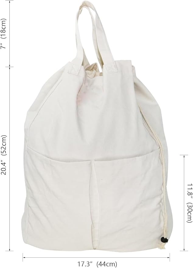 Pack of 2, 100% Breathable Cotton Canvas Laundry Backpack - Image 2