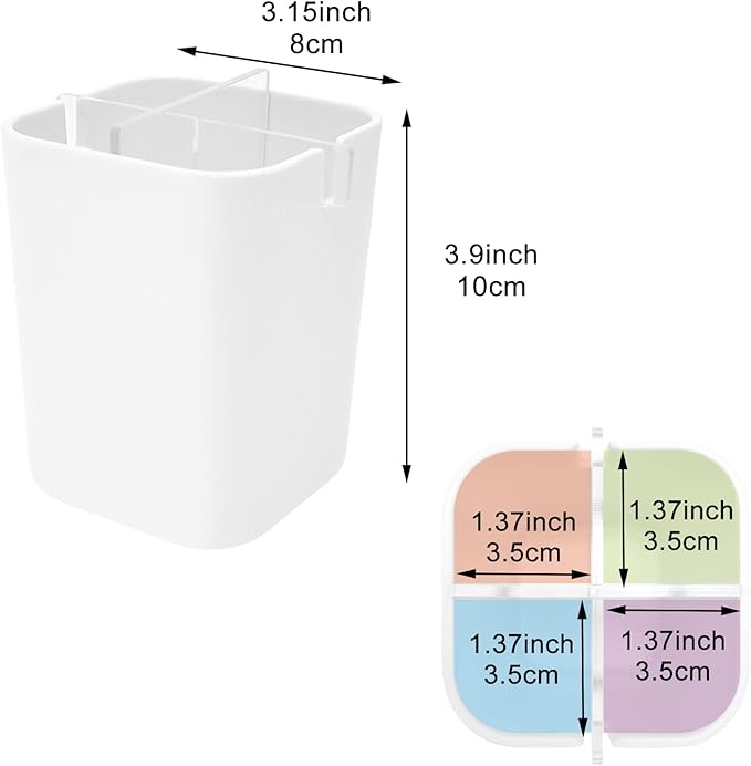 Toothbrush Holder for Bathroom, 4 Slots Electric Toothbrush and Toothpaste - Image 3