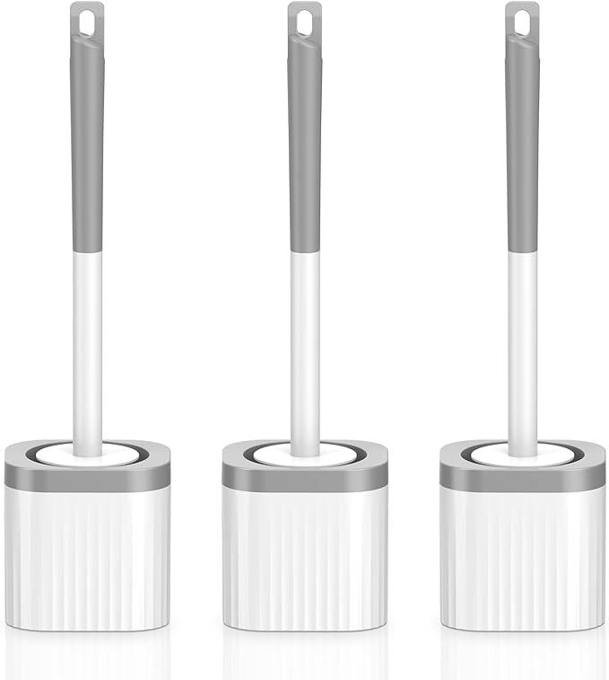 Toilet Brush, Compact Toilet Brush and Holder Set by EZKEY