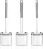 Toilet Brush, Compact Toilet Brush and Holder Set by EZKEY