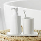 Small Soap Dispenser for Bathroom and Kitchen, Modern Farmhouse Striped Style - Image 2