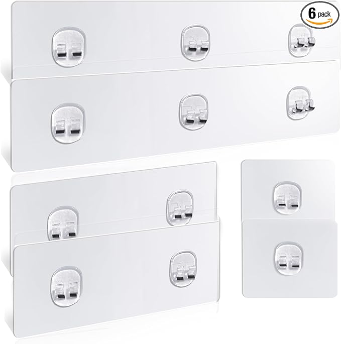 Strong Adhesive Shower Caddy Replacement, 6 Pack No Drill Adhesive Hooks by ORDOFSP