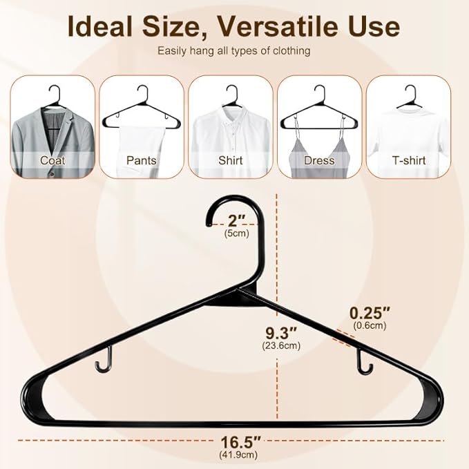 HOUSE DAY 1000 Pack Plastic Clothes Hangers, Commercial Bulk Shipment - Image 2