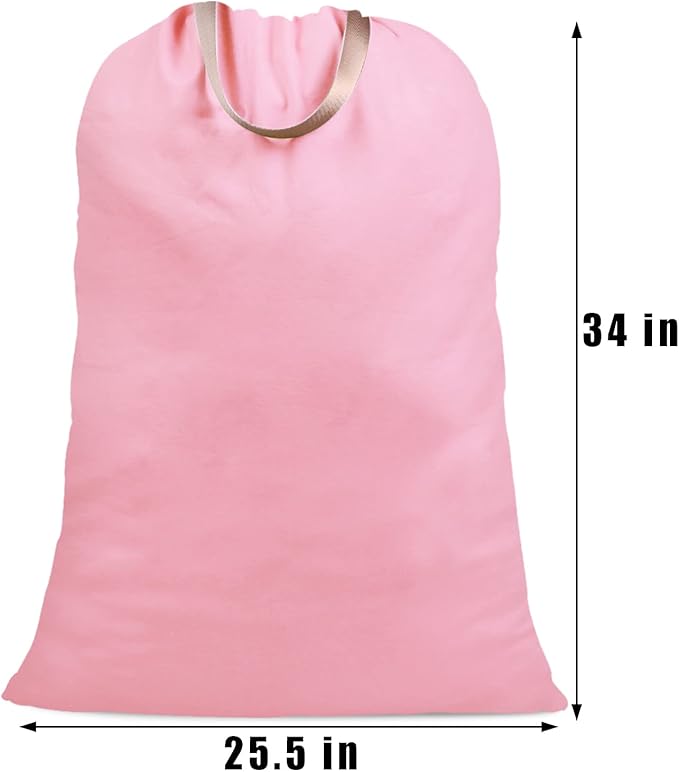 Cotton Canvas Laundry Bag with Handles & Drawstring Straps, Heavy Duty Extra - Image 4